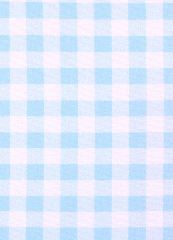 Gingham Bow One Piece - Placid Blue
