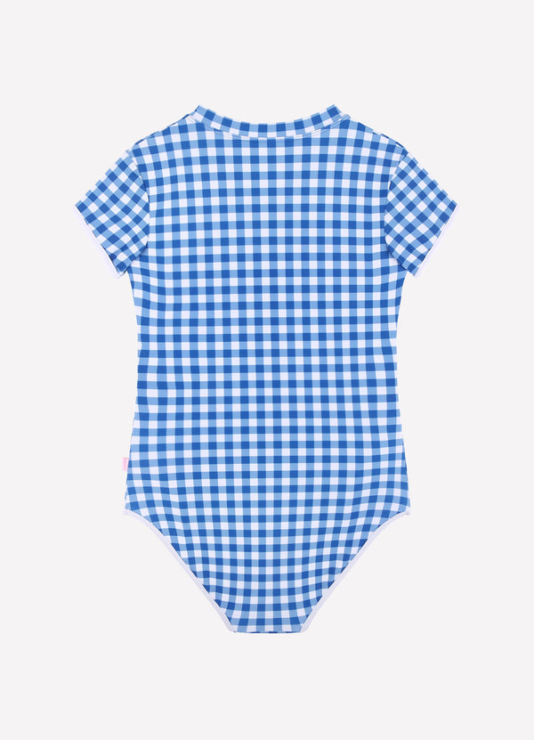 Gingham Paddlesuit - Blue Lottie