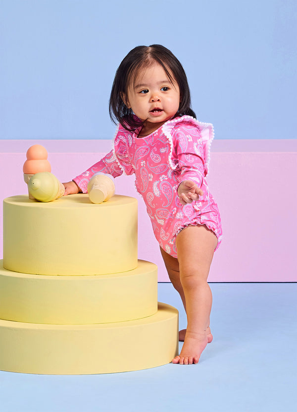 Drift Club Bandana Paisley Frill Sunsuit