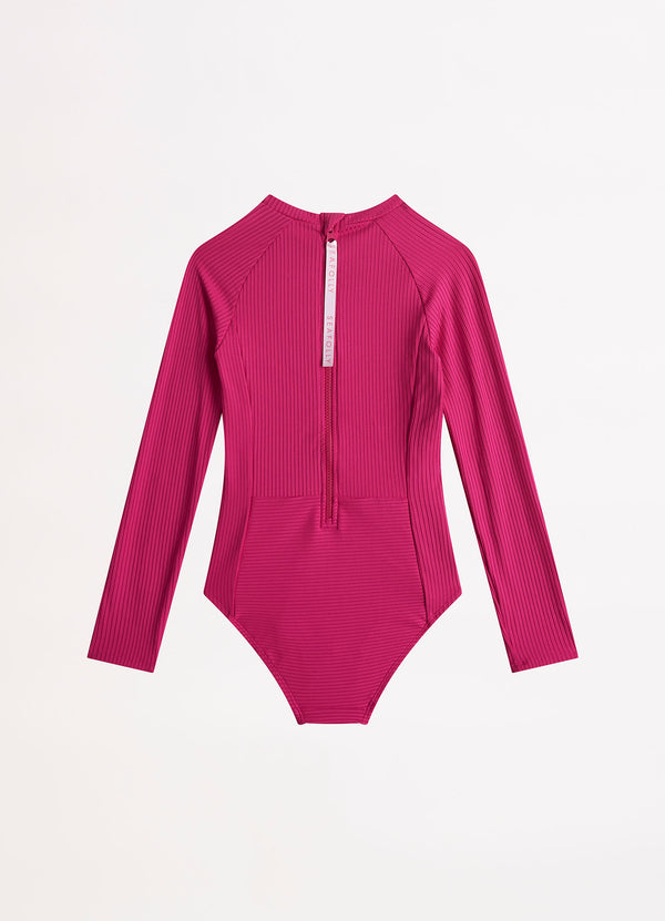 Summer Essential Girls Panelled Paddlesuit - Deep Pink