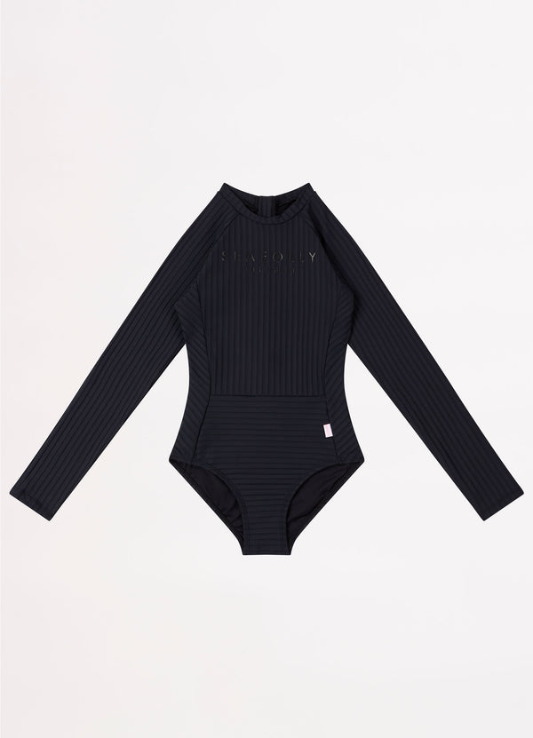 Girls Summer Essential Panelled Paddlesuit  - Black