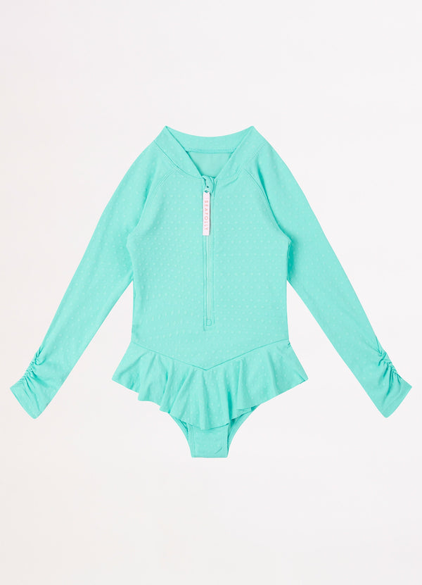 Girls Summer Essential Tie Side Paddlesuit  - Mint