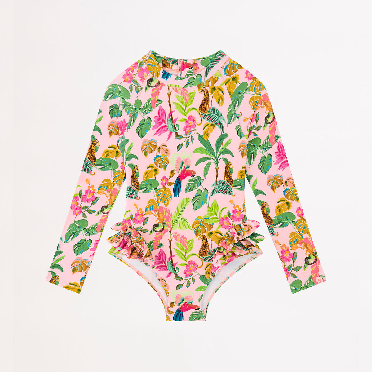 Tropical Dreams Girls Frill Hip Paddlesuit - Trop Pink – Seafolly Australia