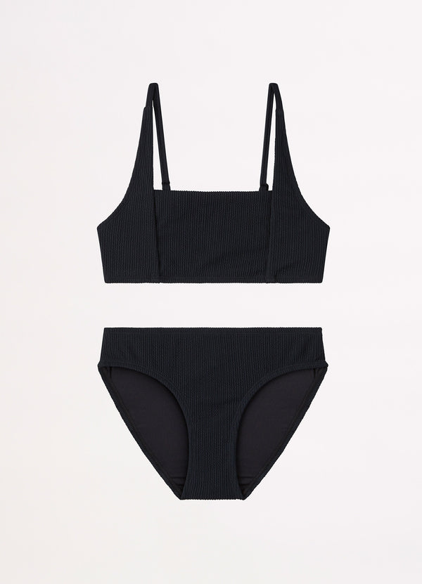 Girls Essential Square Neck Bikini S - Black – Seafolly Australia