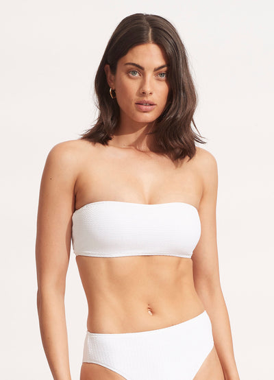 Sea Dive Bandeau Bikini Top - White