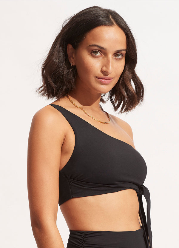 Seafolly Collective One Shoulder Top - Black