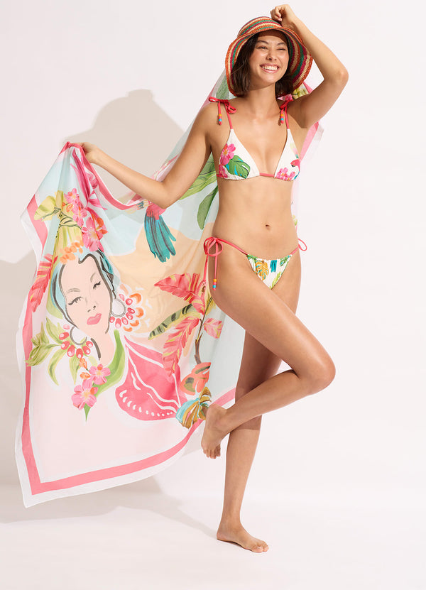 Tropica Slide Triangle Bikini Top - Ecru