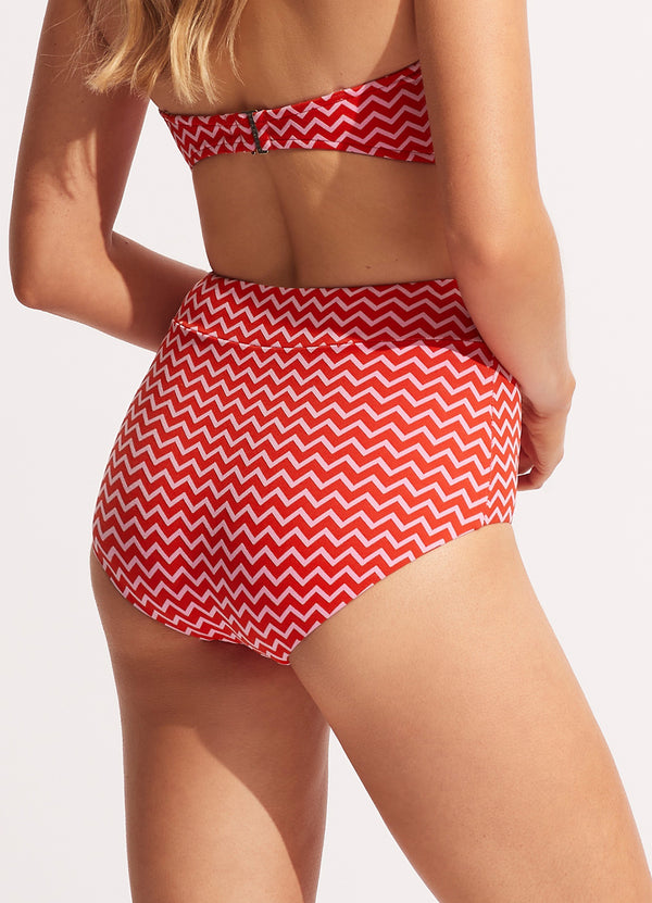 Sienna High Waisted Pant - Chilli Red
