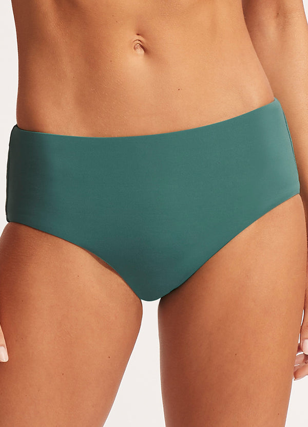 Seafolly Collective Wide Side Retro - Evergreen