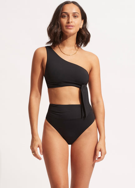 Seafolly Palm Paradise High Cut Rio In Black – Sandpipers