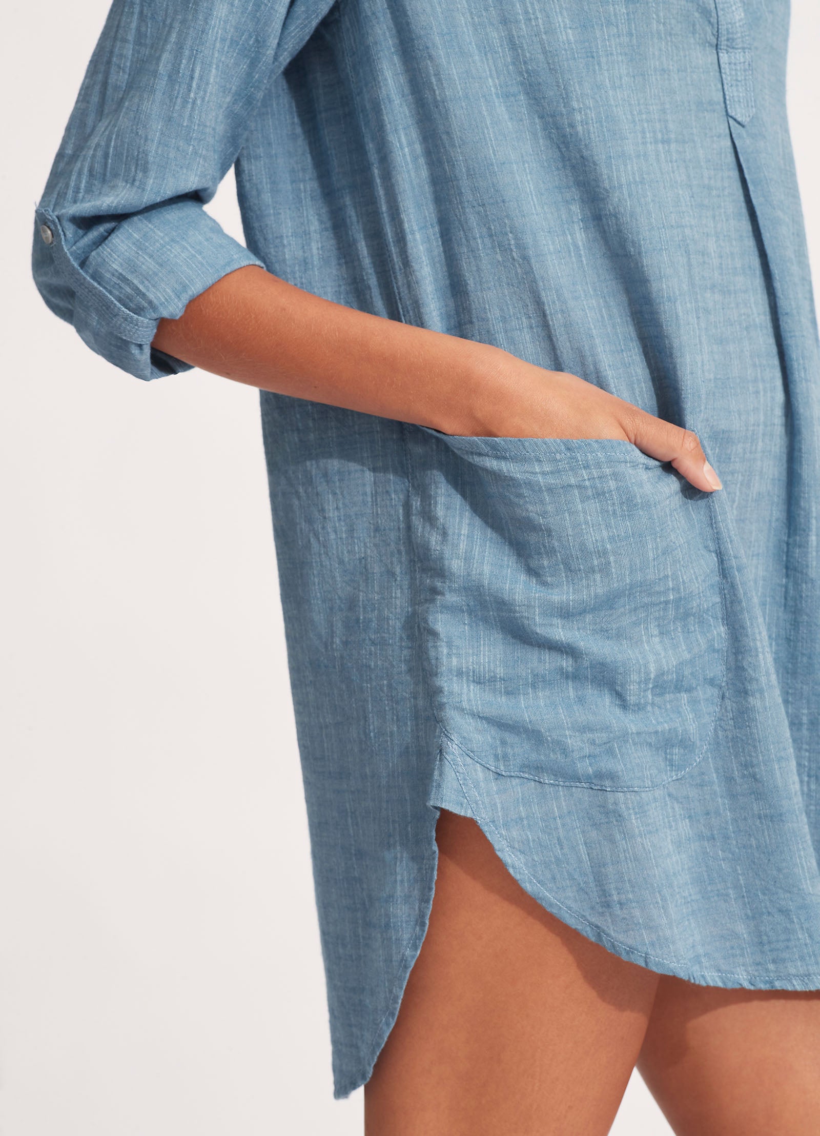 Boyfriend Beach Shirt - Chambray – Seafolly Australia