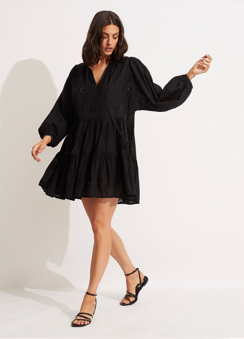 Embroidery Tiered Dress main image 1