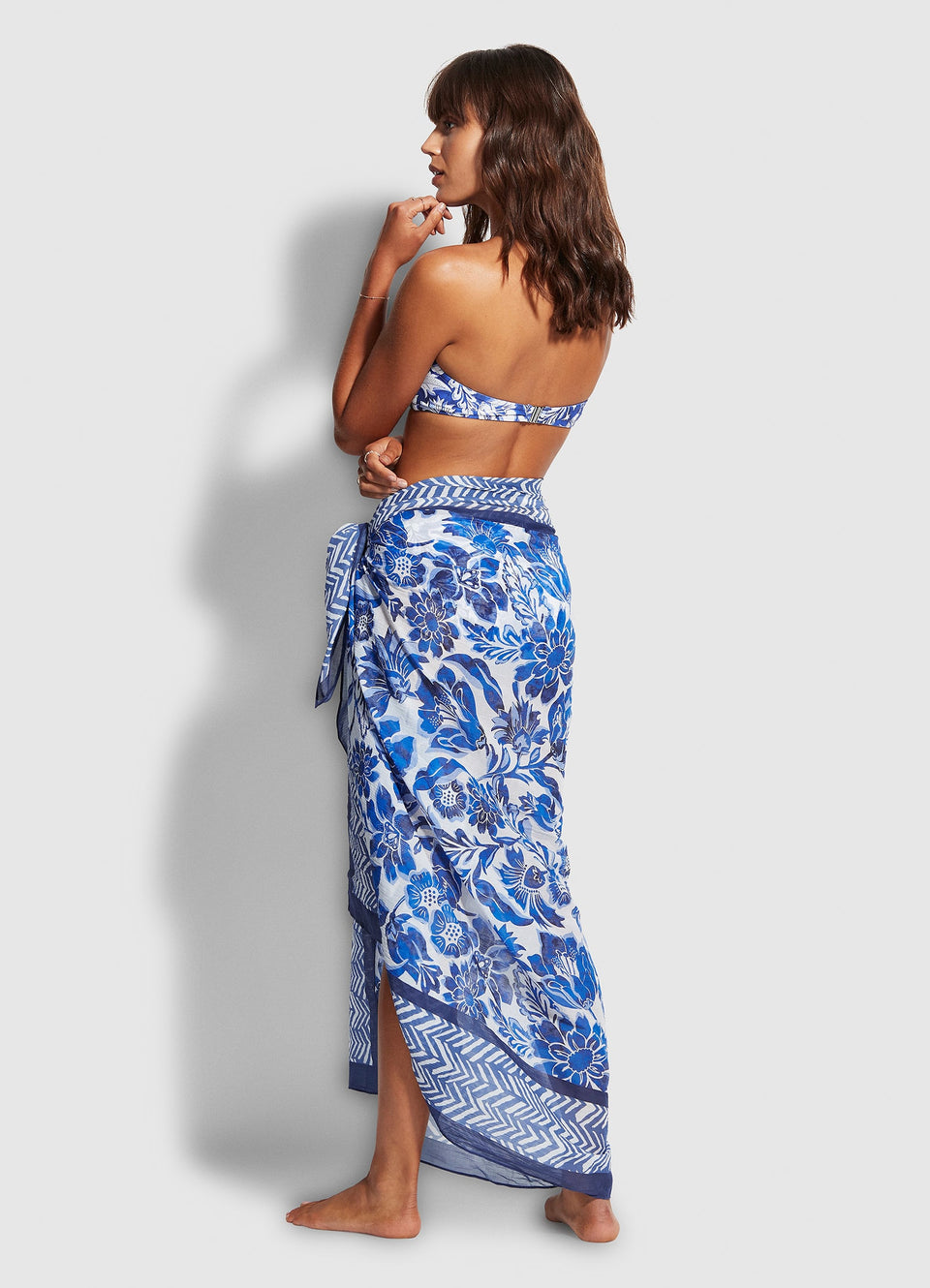 Sarong Marina Navy Gingham