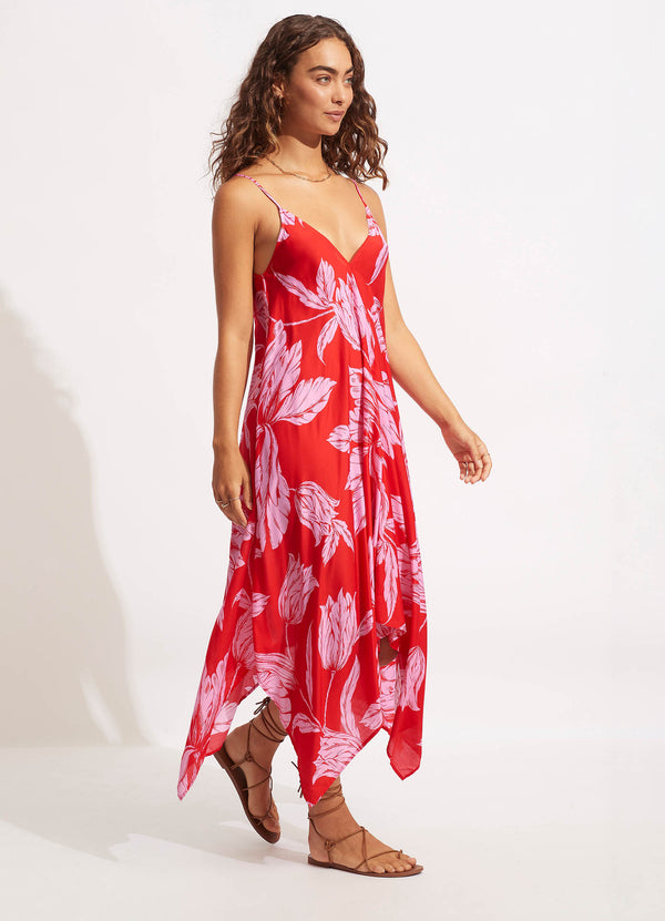 Fleur De Bloom Scarf Dress - Chilli