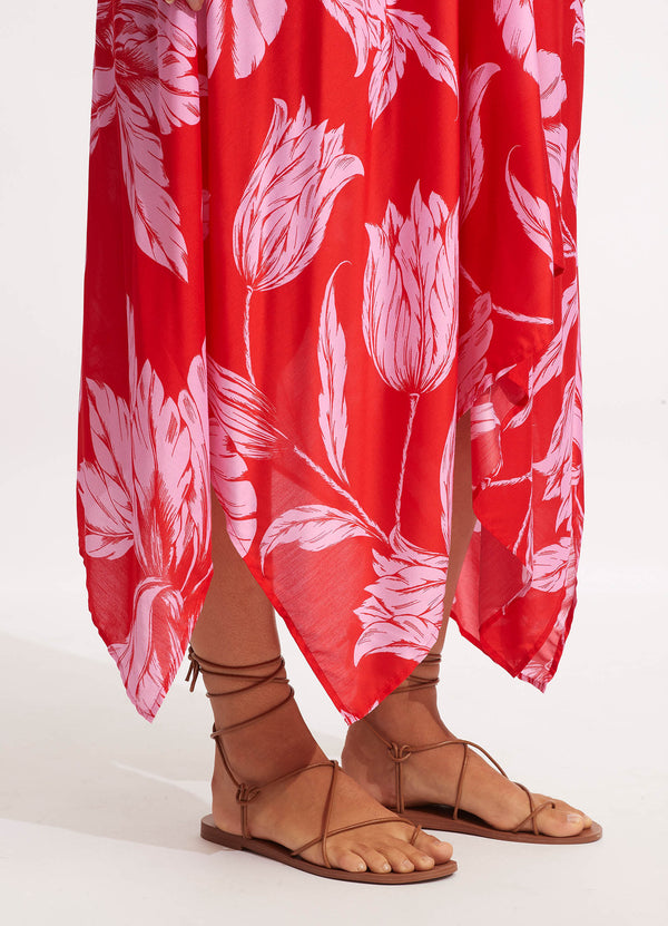 Fleur De Bloom Scarf Dress - Chilli