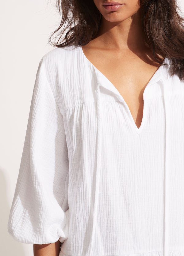 Fallow Textured Cotton Cover Up - White