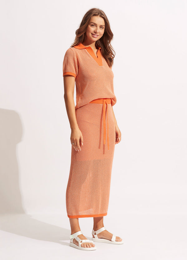 Sunray Knit Skirt - Mandarin