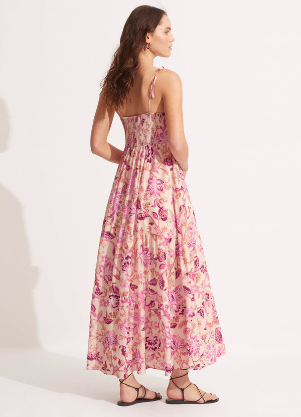 Silk Road Midi Dress - Parfait Pink