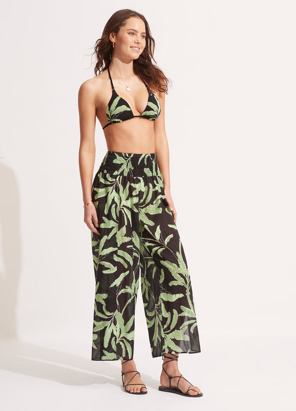 Palm Paradise Wrap Pant - Black