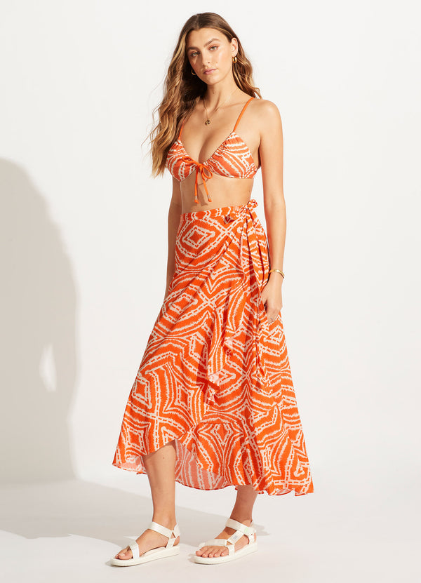 Zanzibar Wrap Skirt - Mandarin