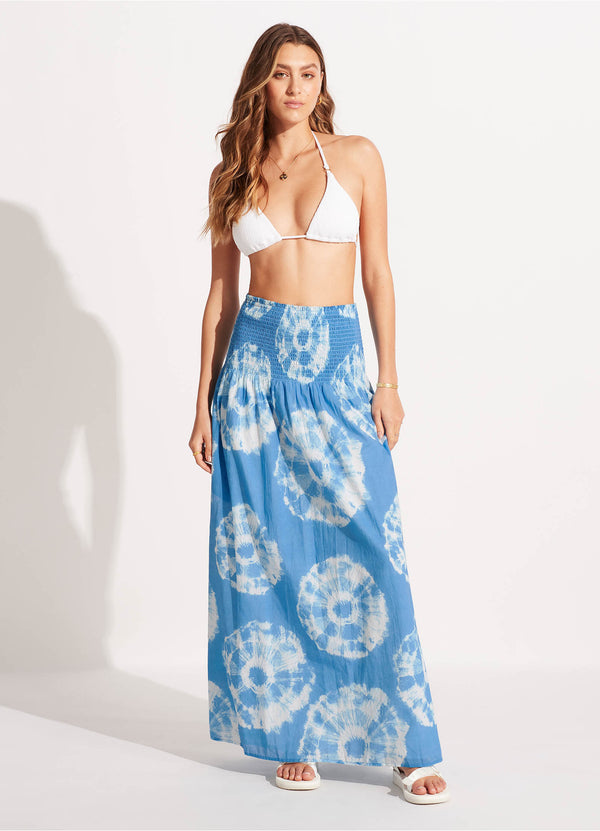 Tie Dye Maxi Skirt/Dress - Azure
