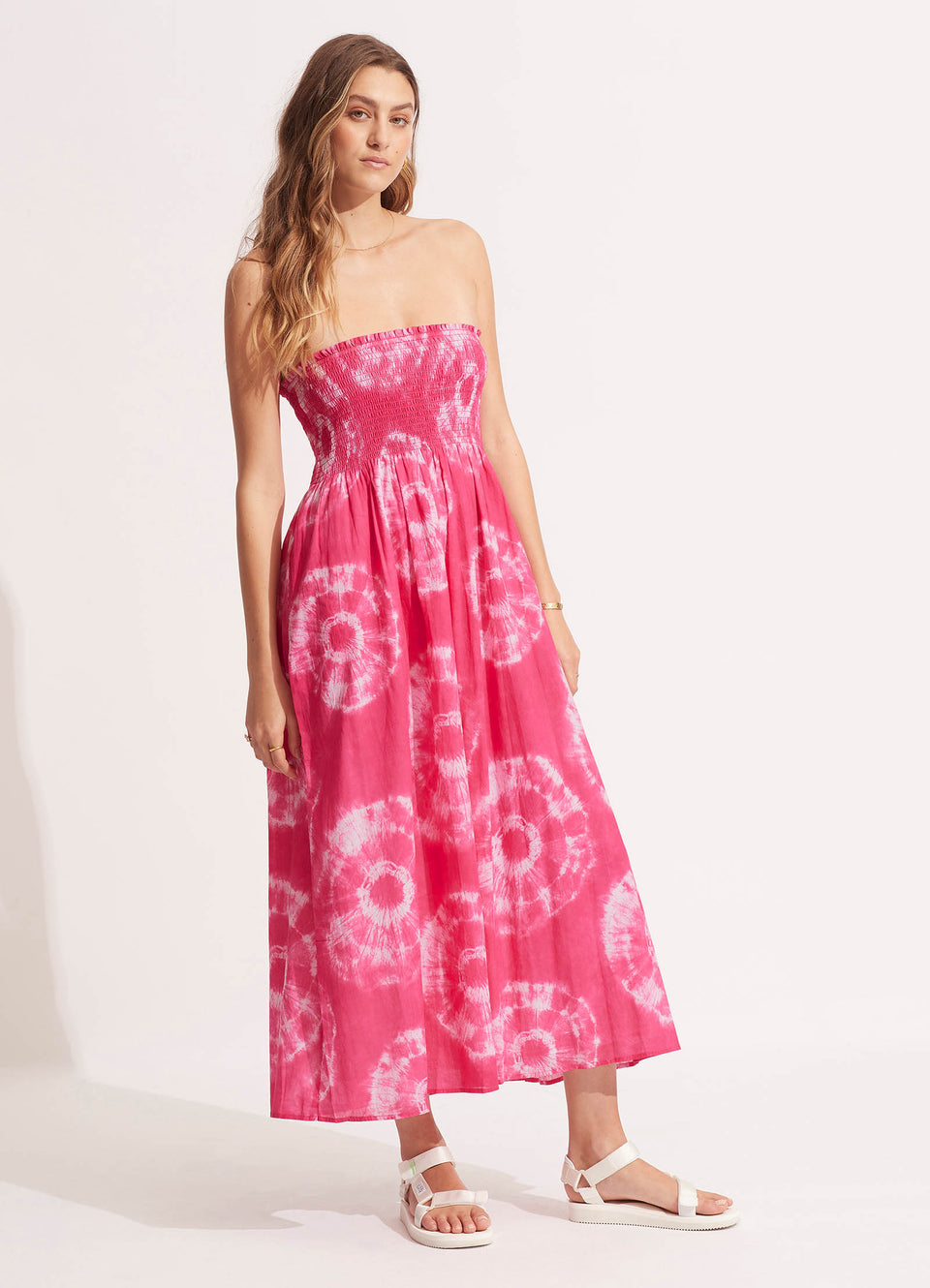 Tie Dye Maxi Skirtdress Rose Pink Seafolly Australia