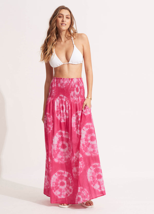 Tie Dye Maxi Skirt/Dress - Rose Pink