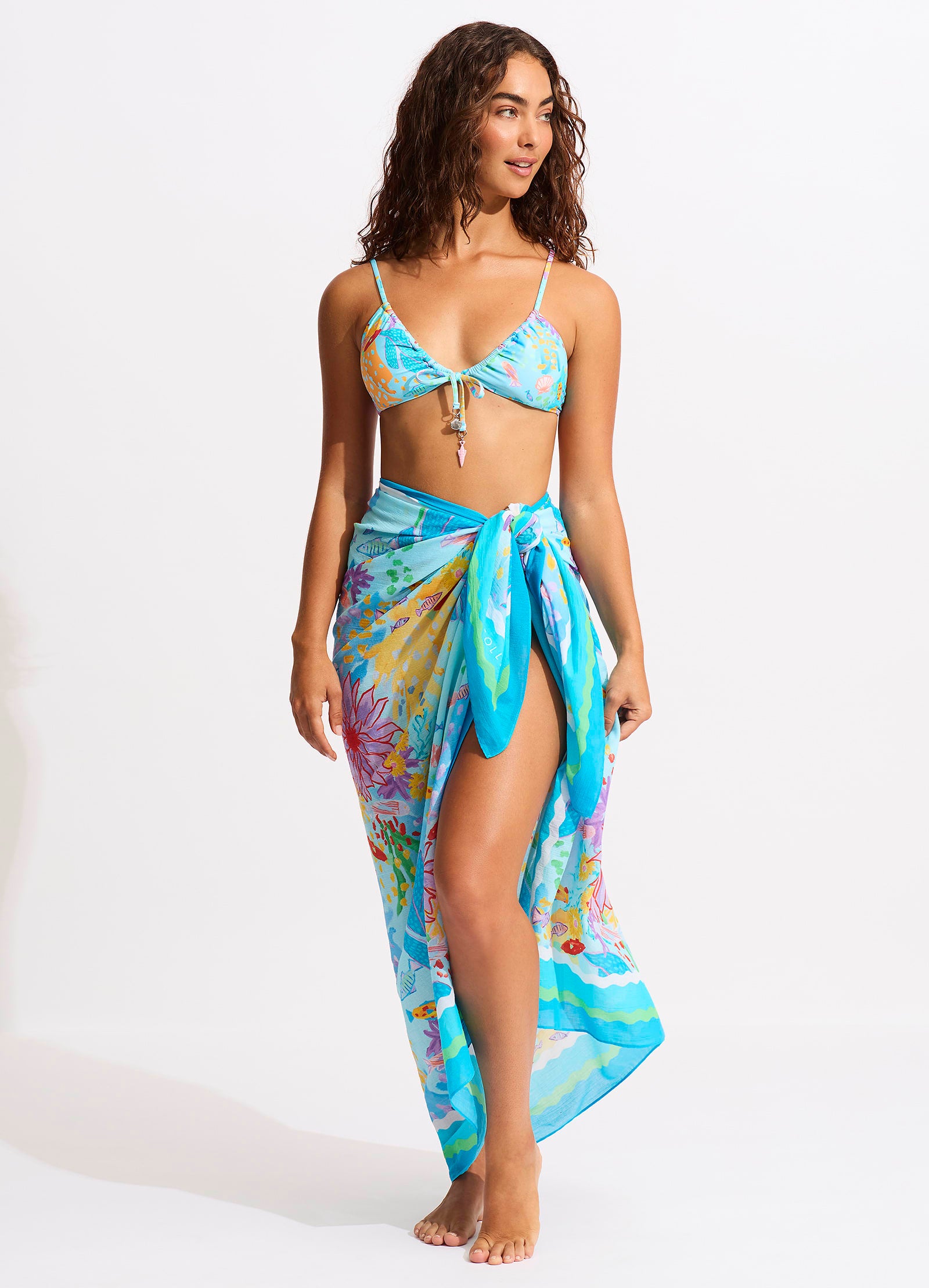 Under The Sea Sarong Blue Mist Seafolly Australia