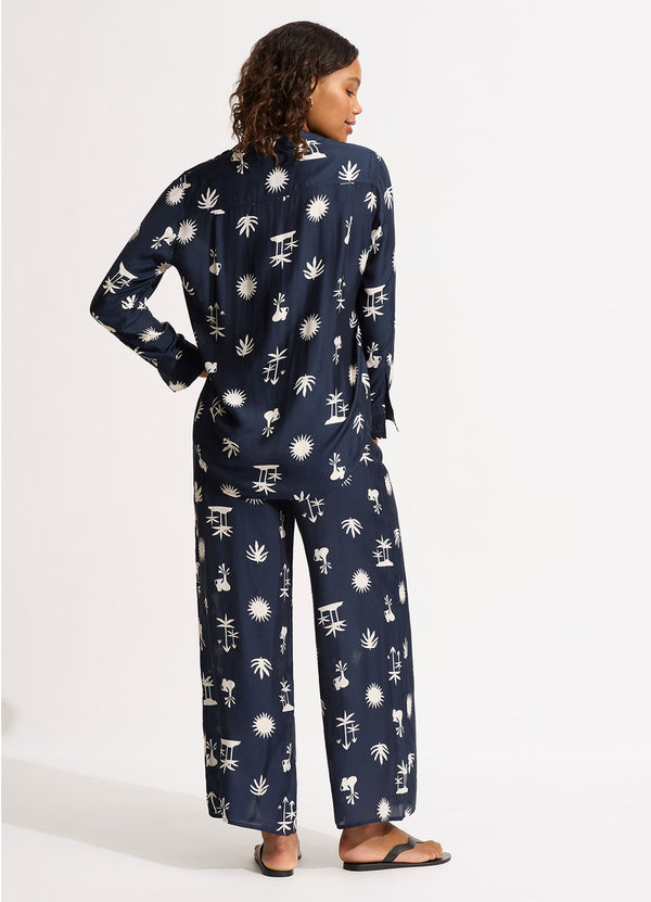 La Palma Silk Shirt - True Navy