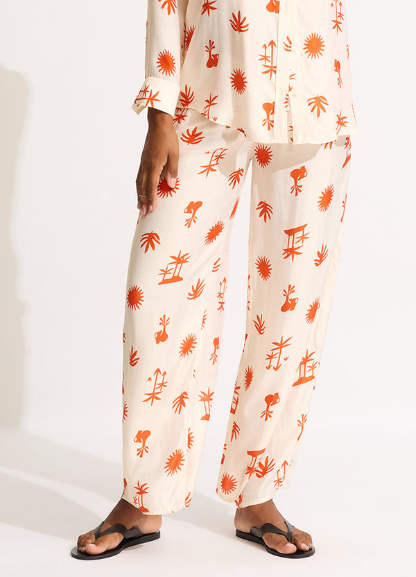 La Palma Silk Pant - Tamarillo