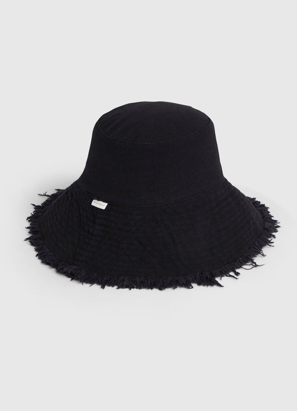 Fringe Bucket Hat - Black