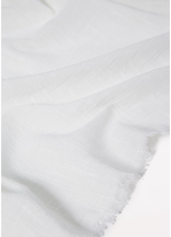 Textured Cotton Beach Wrap - White