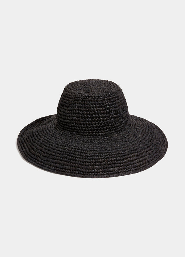Coastal Raffia Hat - Black