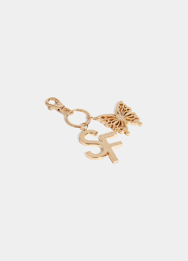 Butterfly Keyring - Brushed Gold