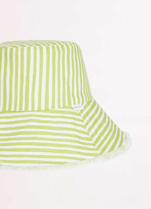 Stripe Bucket Hat - Soft Olive