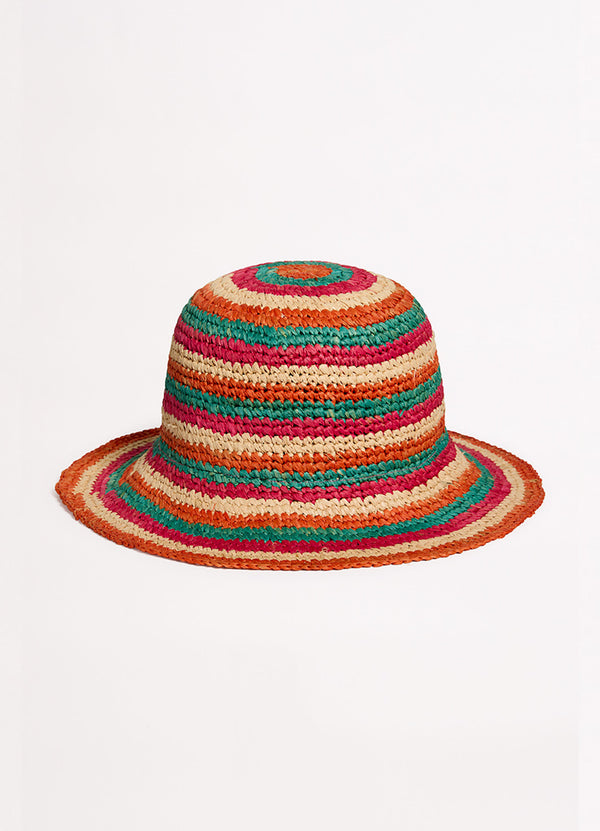 Stripe Woven Hat - Multi