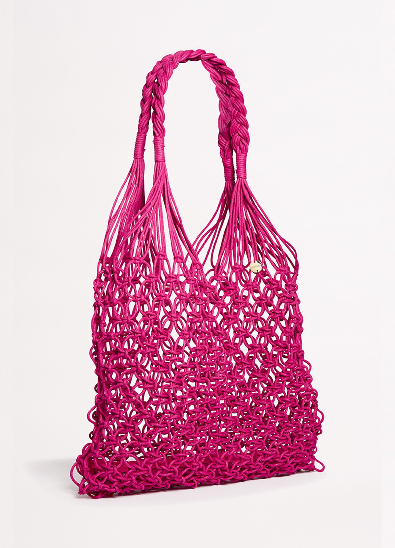 Macrame Cord Tote Bag Pink Seafolly Australia